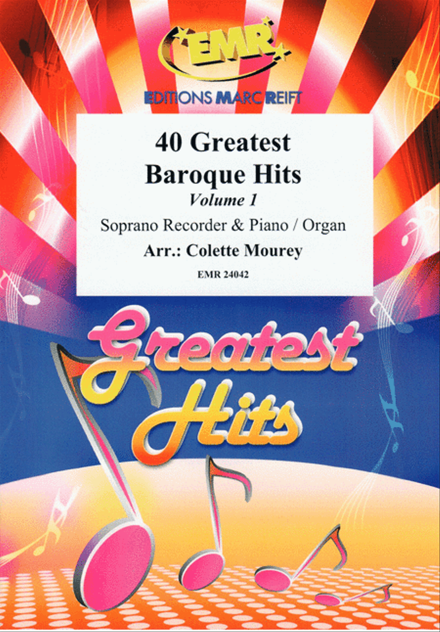 40 Greatest Baroque Hits Volume 1 Soprano Recorder scores gallery preview page 1