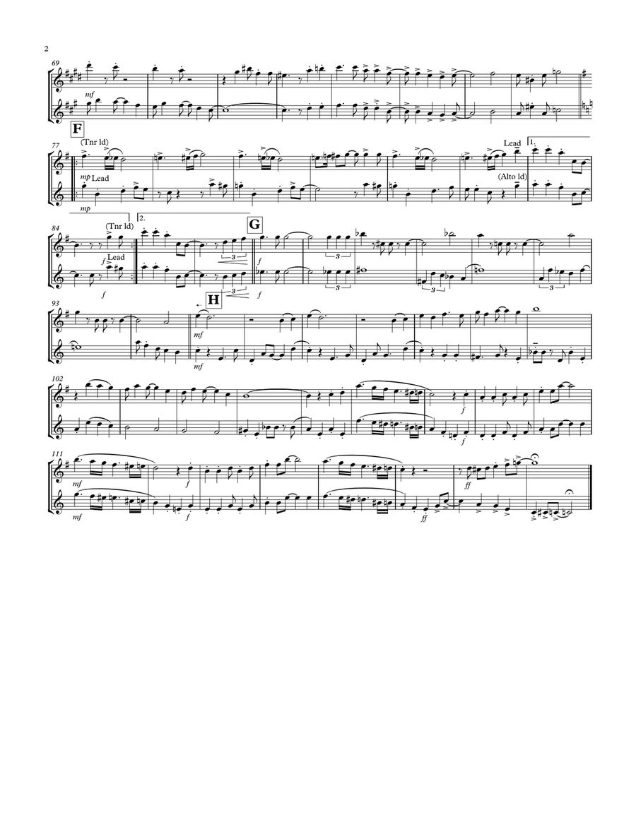 Cheek To Cheek Woodwind Ensemble scores gallery preview page 2