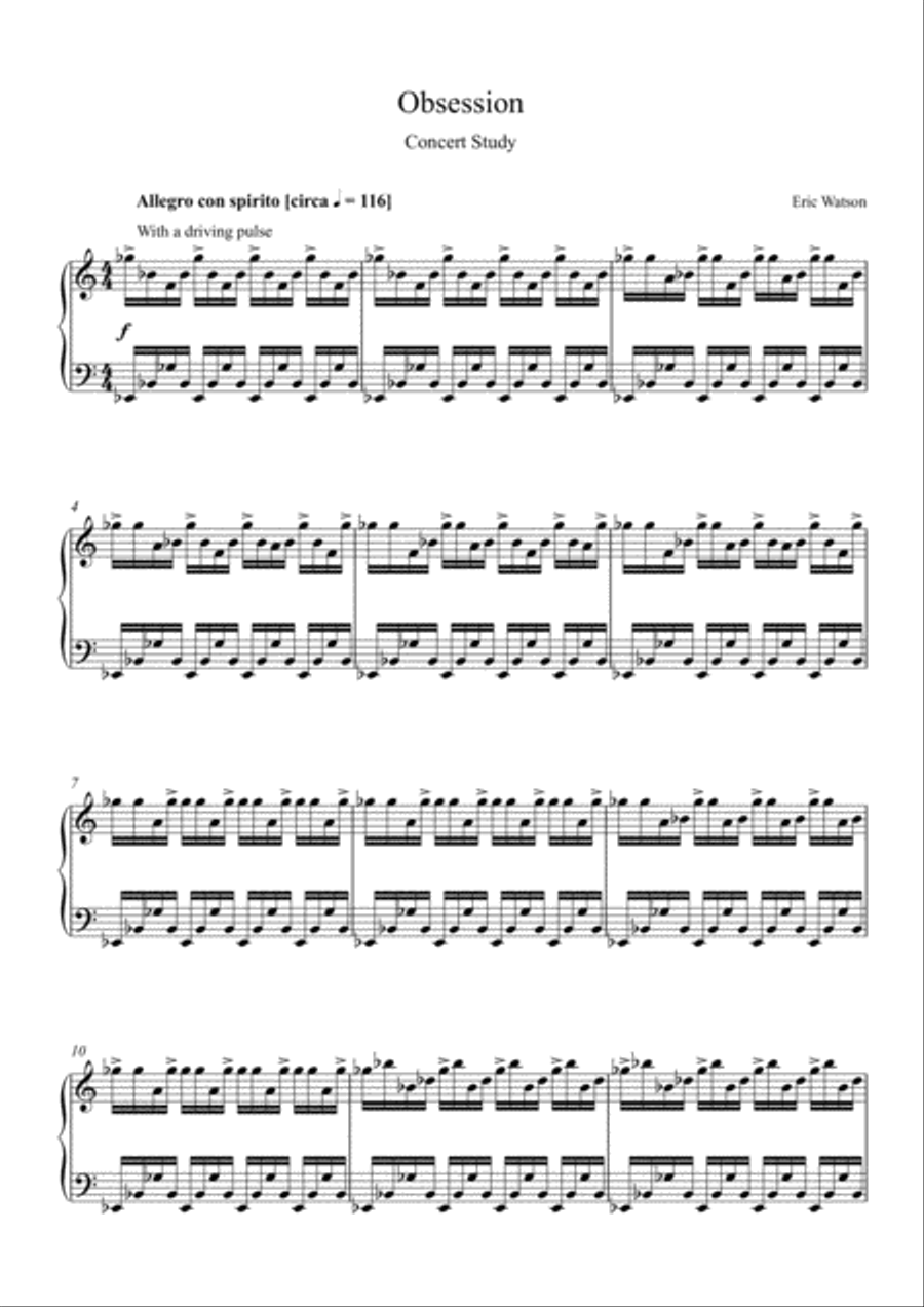 Obsession Concert Study Piano Method scores gallery preview page 1