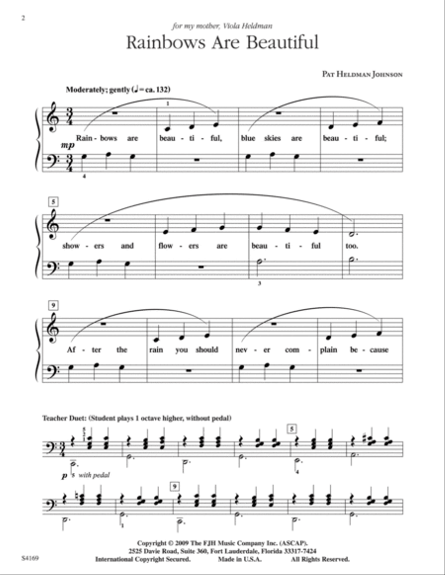 Rainbows Are Beautiful Rainbows Are Beautiful Easy Piano scores gallery preview page 2