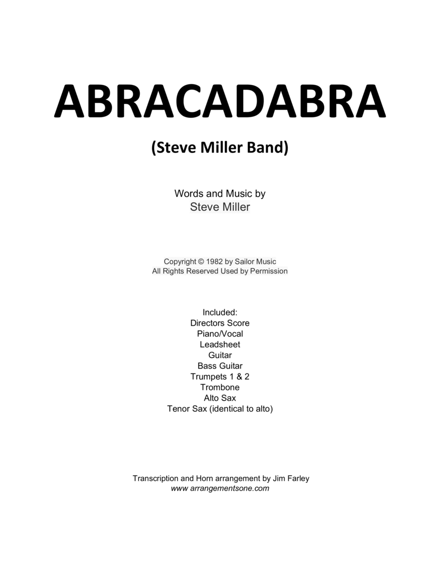 Abracadabra Tenor Saxophone scores gallery preview page 1