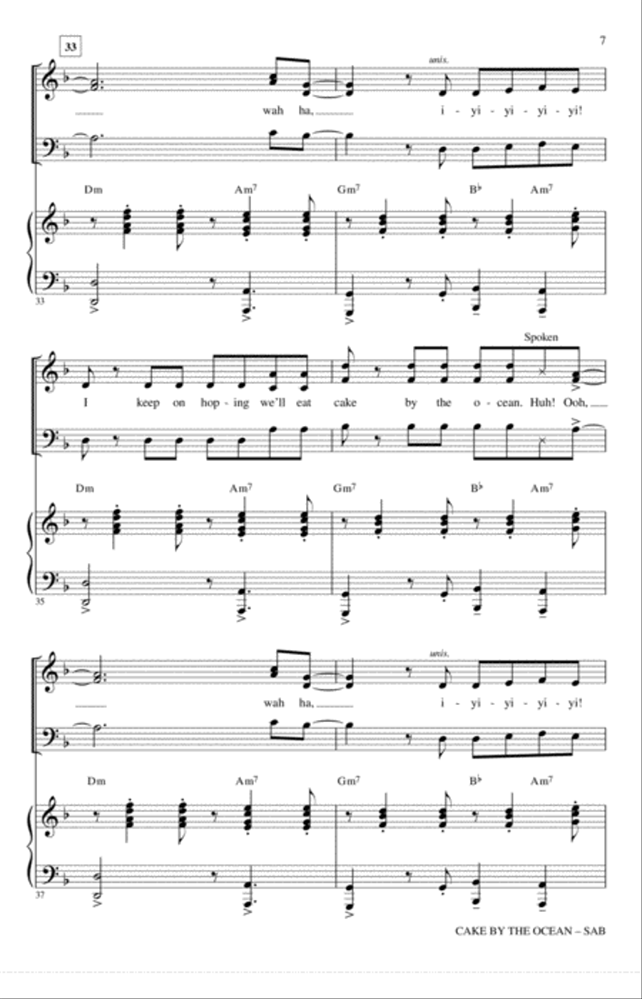 Cake By The Ocean 3-Part scores gallery preview page 6