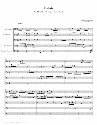 Prelude 17 from Well-Tempered Clavier, Book 2 (Trombone Quintet)