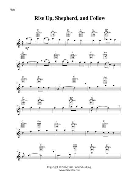 Rise Up, Shepherd, and Follow - Flute Solo with Guitar Chords image number null