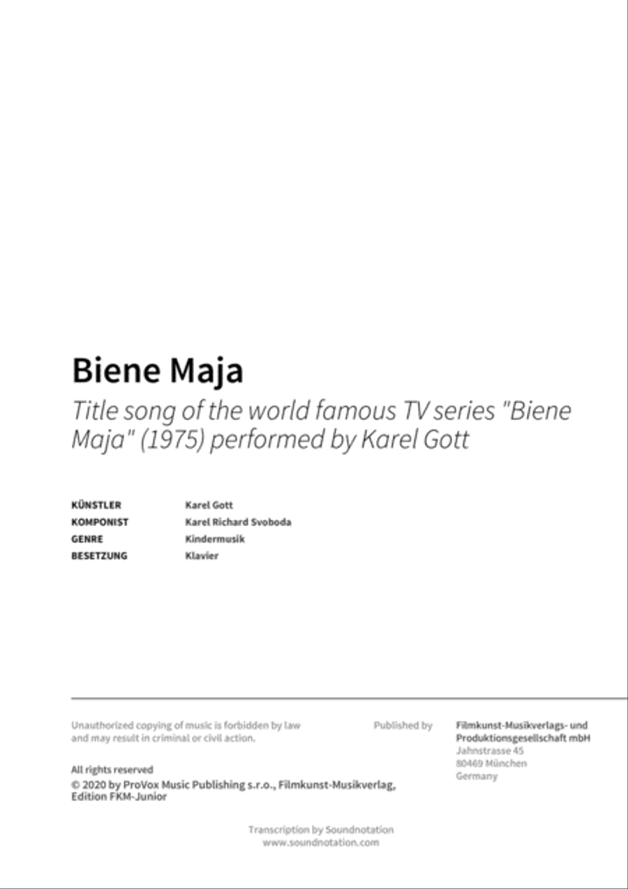 Biene Maja Piano scores gallery preview page 2