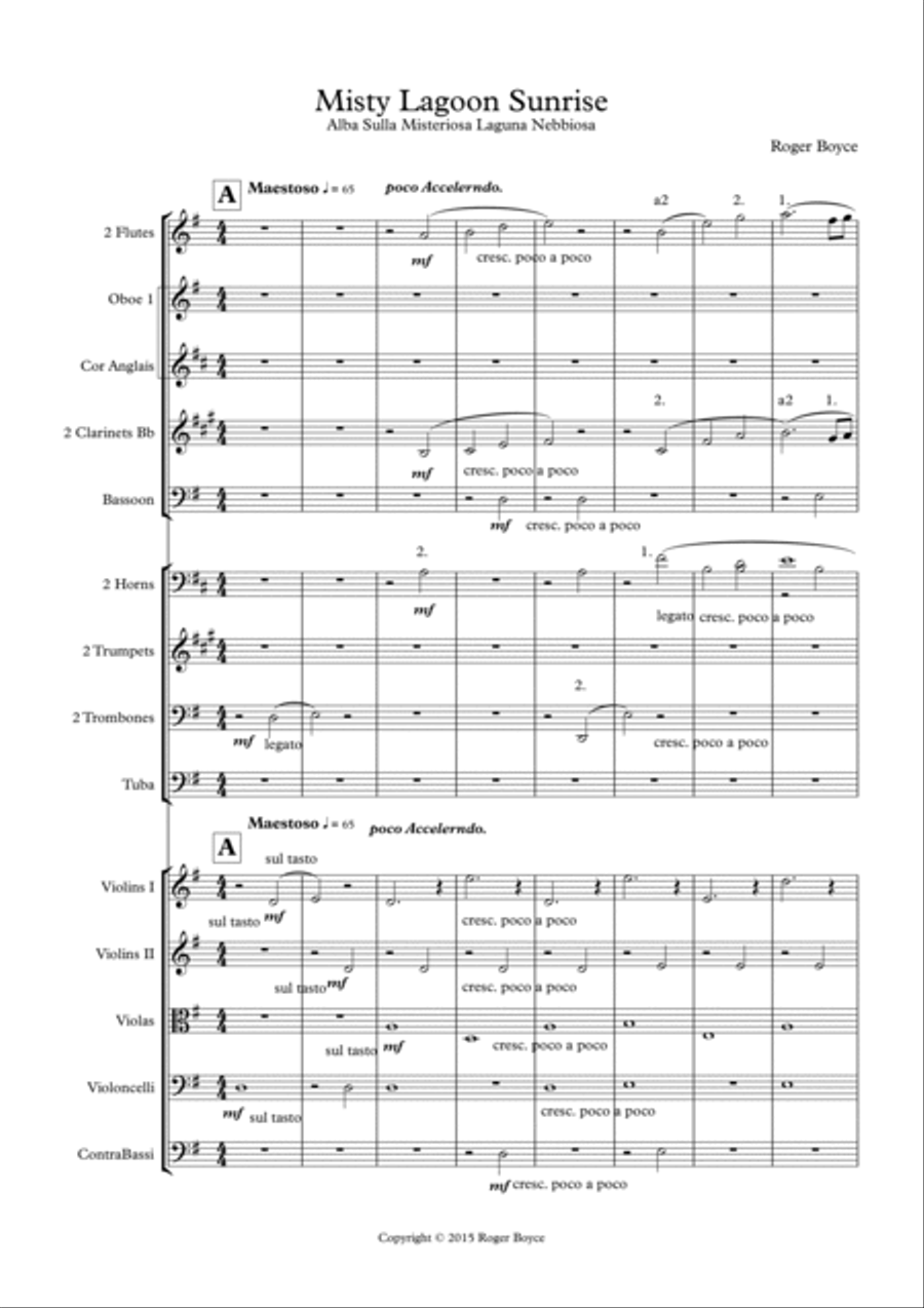 Misty Lagoon Sunrise Full Orchestra scores gallery preview page 1