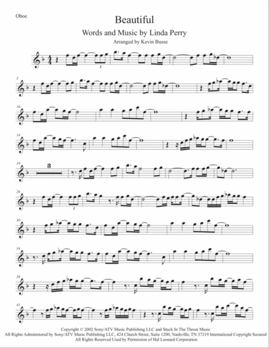Beautiful Beautiful Oboe Solo scores gallery preview page 1