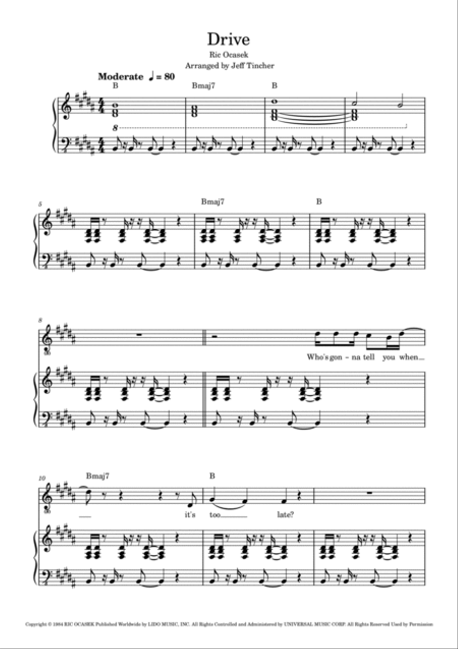 Drive Piano, Vocal, Guitar scores gallery preview page 2