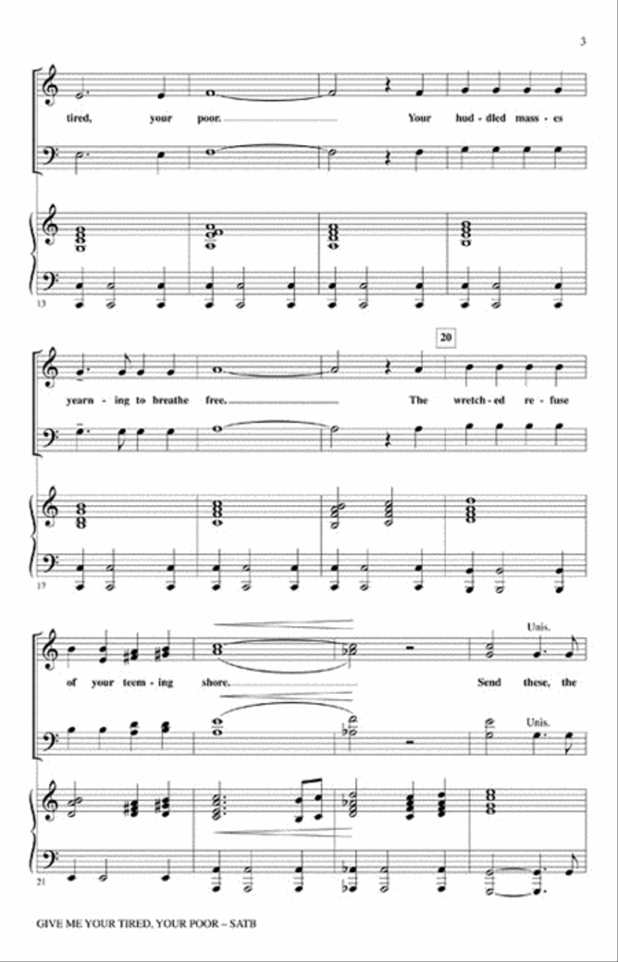 Give Me Your Tired, Your Poor 4-Part scores gallery preview page 3