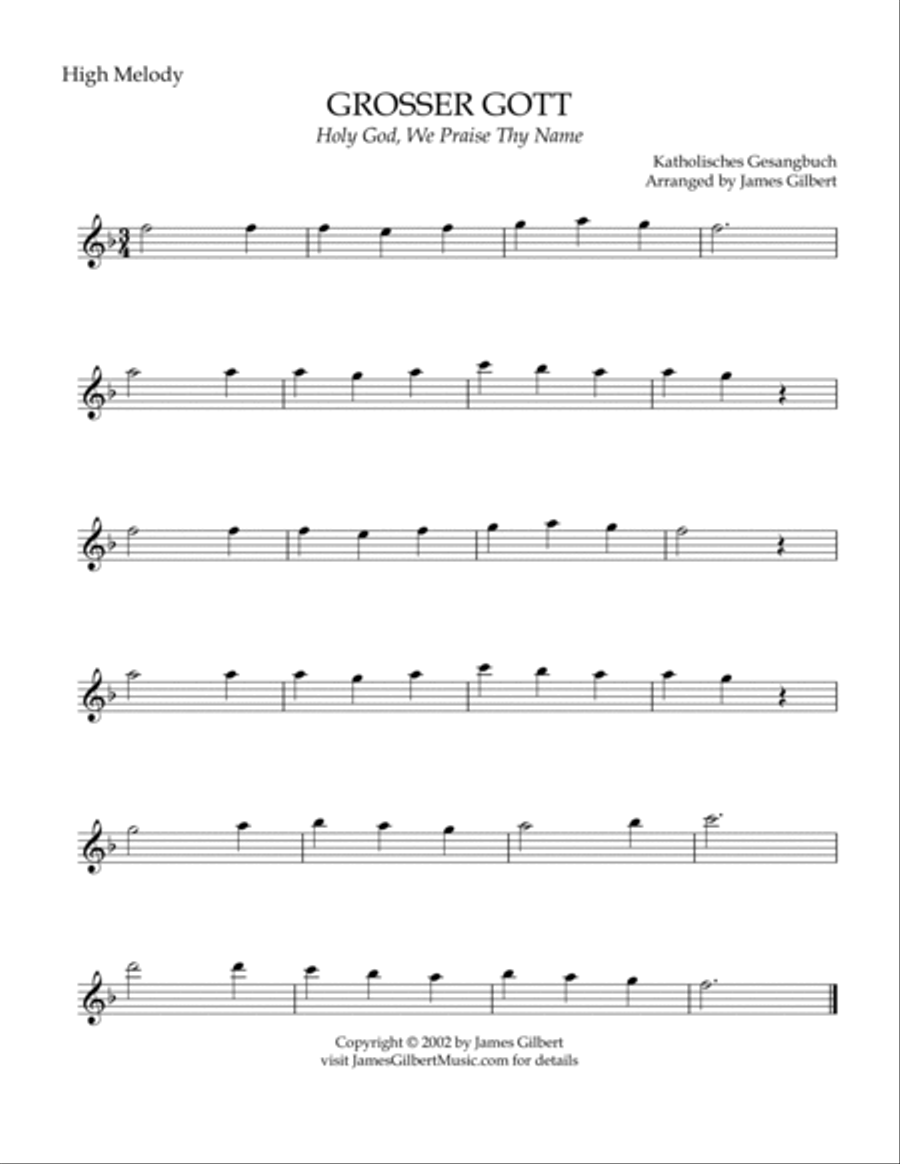 GROSSER GOTT (Holy God,We Praise Thy Name) Small Ensemble scores gallery preview page 5