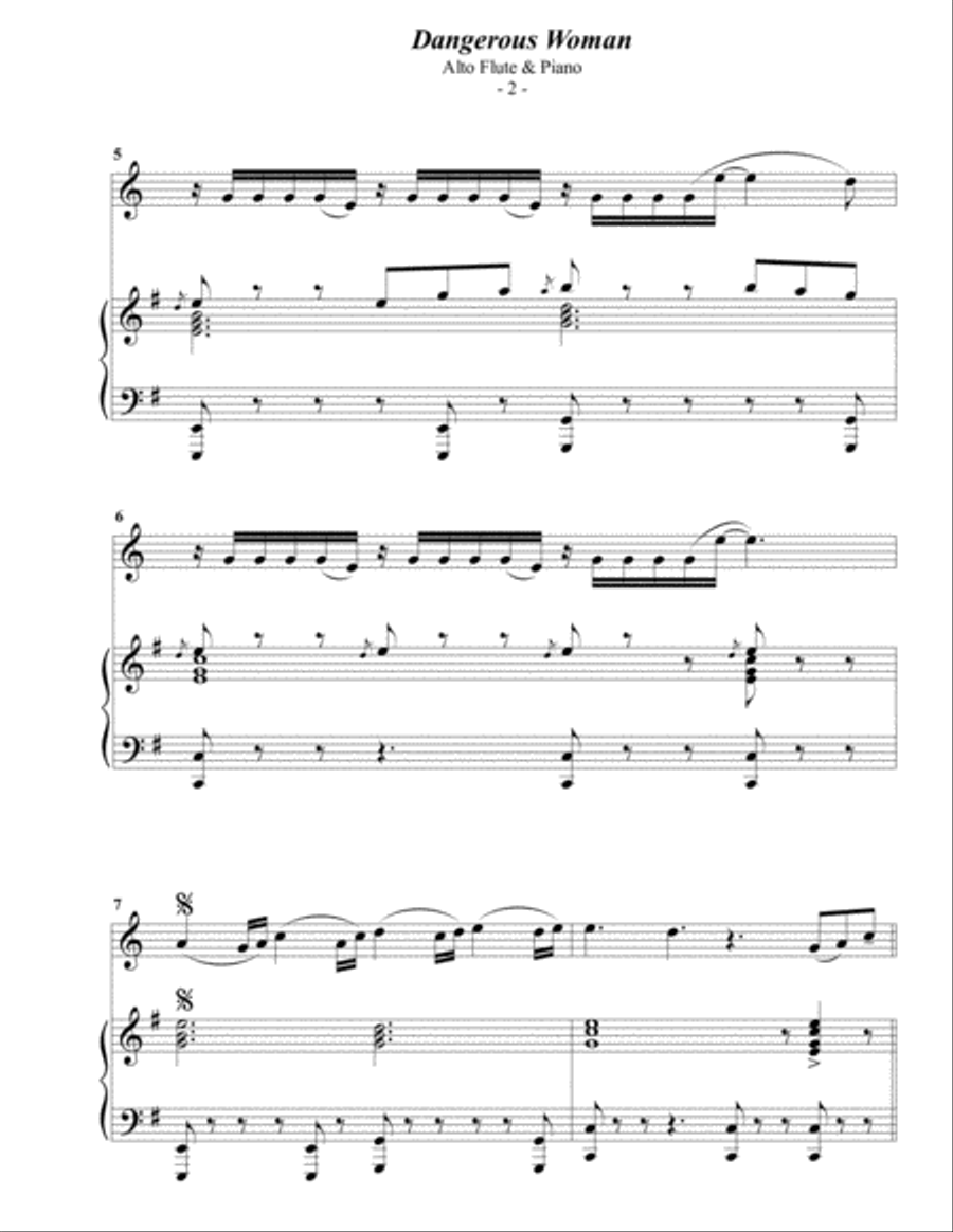 Dangerous Woman Flute Solo scores gallery preview page 2