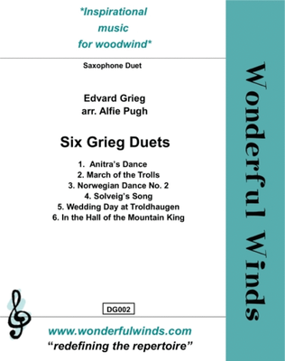 Book cover for Six Grieg Duets