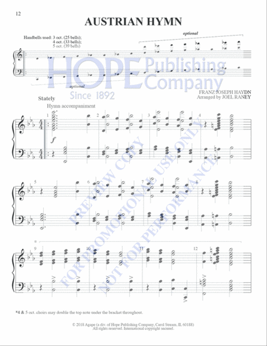 Hymns and Handbells: Easy Handbell Accomp For Cong. Sing 3-Octaves scores gallery preview page 15