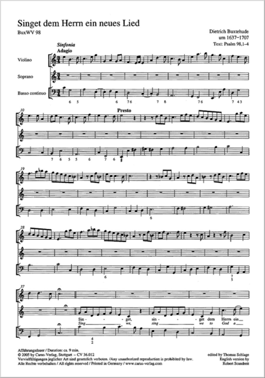 Sing to the Lord a new song (Singet dem Herrn ein neues Lied) Soprano Voice scores gallery preview page 2