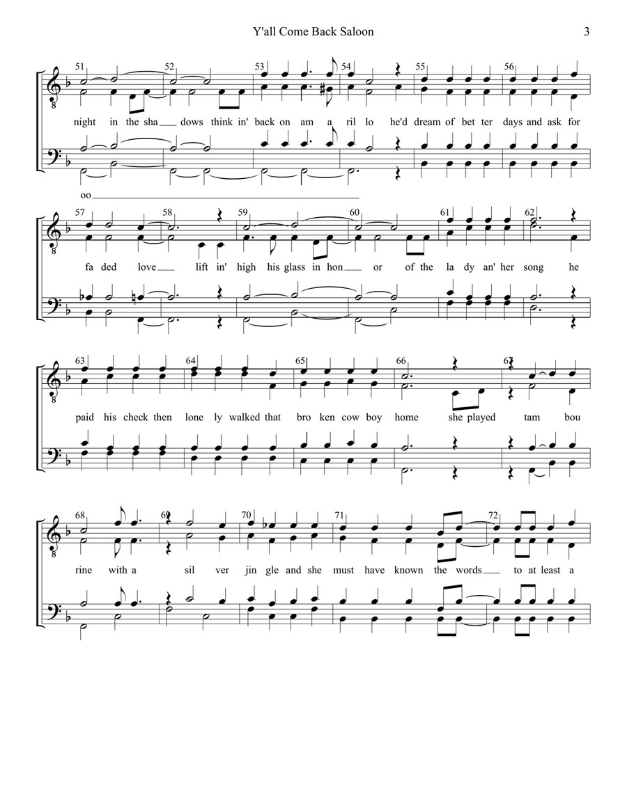 Y'all Come Back Saloon Small Ensemble scores gallery preview page 3