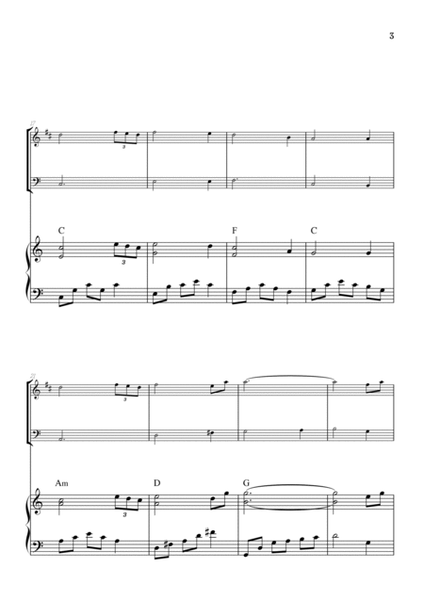 Amazing Grace • easy trumpet and trombone sheet music with piano accompaniment (and chords) image number null