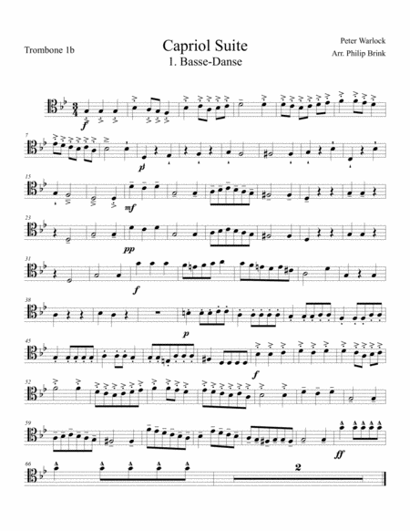 Capriol Suite Basse Danse for 8 Trombones image number null