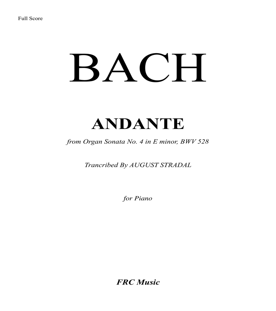 Andante - Organ Sonata No. 4, BWV 528: II. Andante (Transcr. Stradal) as played by Víkingur Ólafsson image number null