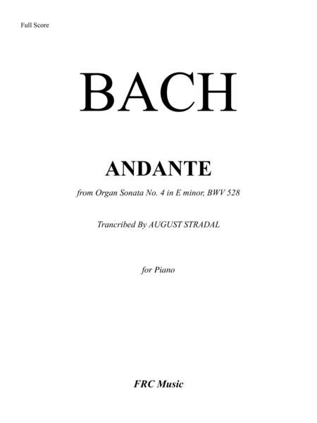 Andante - Organ Sonata No. 4, BWV 528: II. Andante (Transcr. Stradal) as played by Víkingur Ólafsson image number null