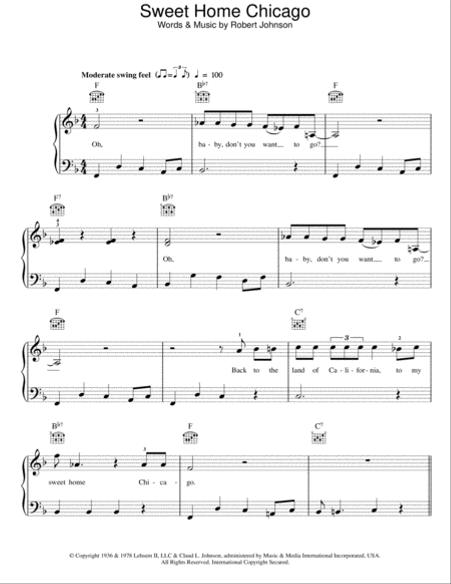 Sweet Home Chicago Voice scores gallery preview page 1
