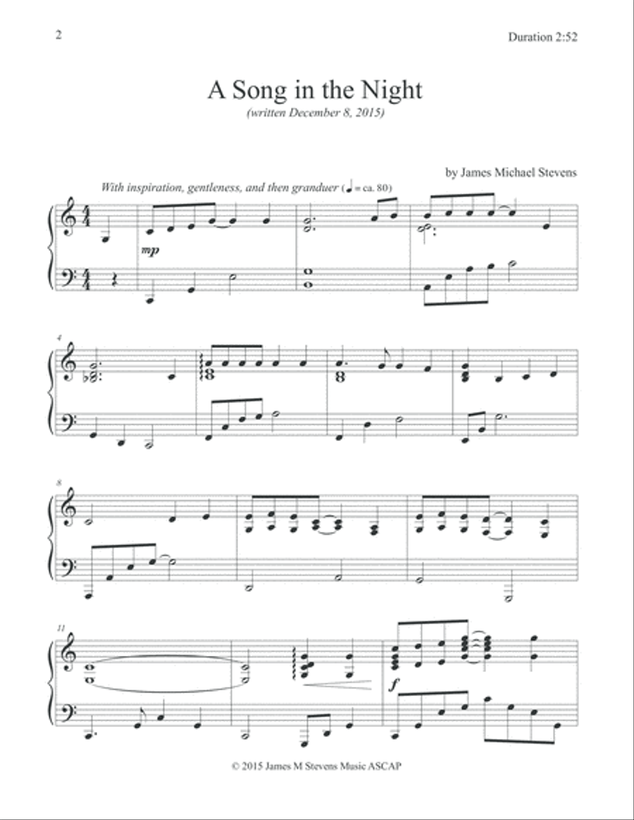 A Song in the Night (Inspirational Piano) Piano Solo scores gallery preview page 2