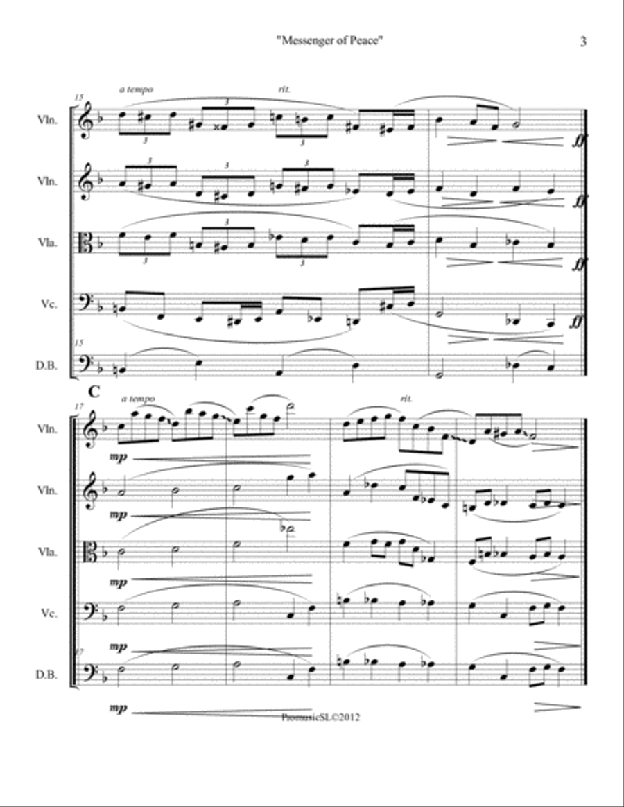 Messenger of Peace String Orchestra scores gallery preview page 3