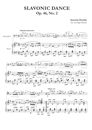 Slavonic Dance Op. 46 No. 2 for Double Bass and Piano