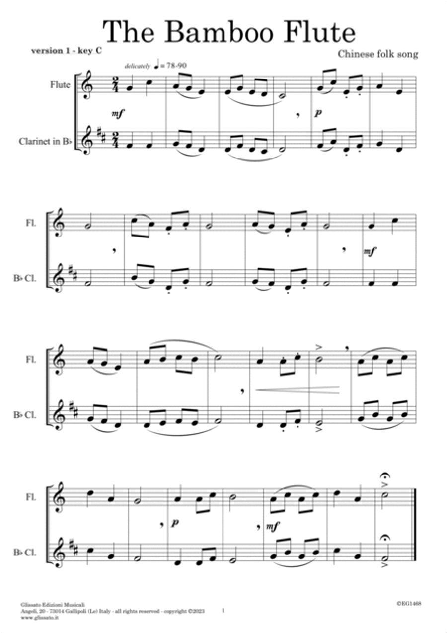 Flute and Clarinet 64 easy duets - 16 Traditional tunes scored in four keys (volume 3) Woodwind Duet scores gallery preview page 4