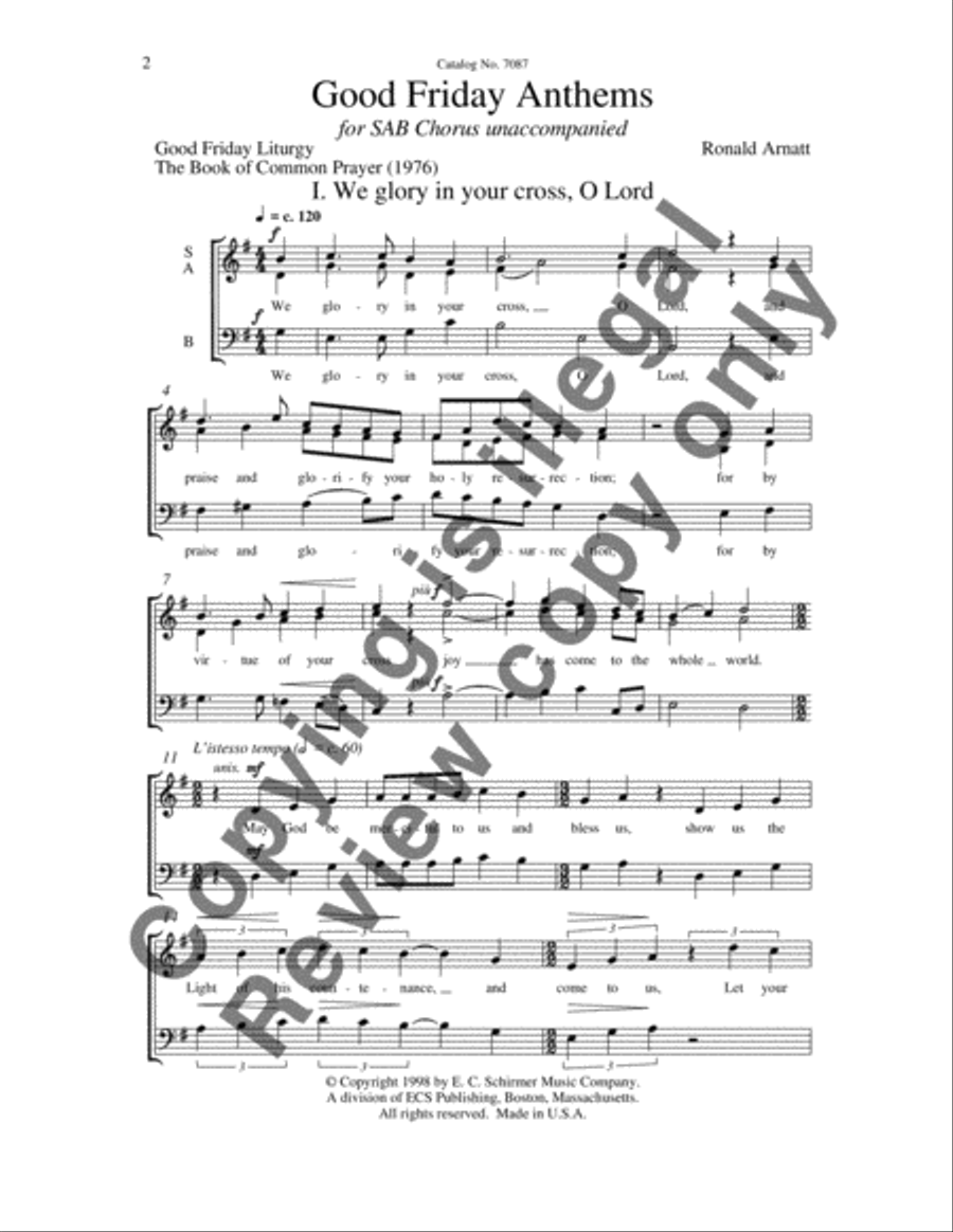 Good Friday Anthems 3-Part scores gallery preview page 3