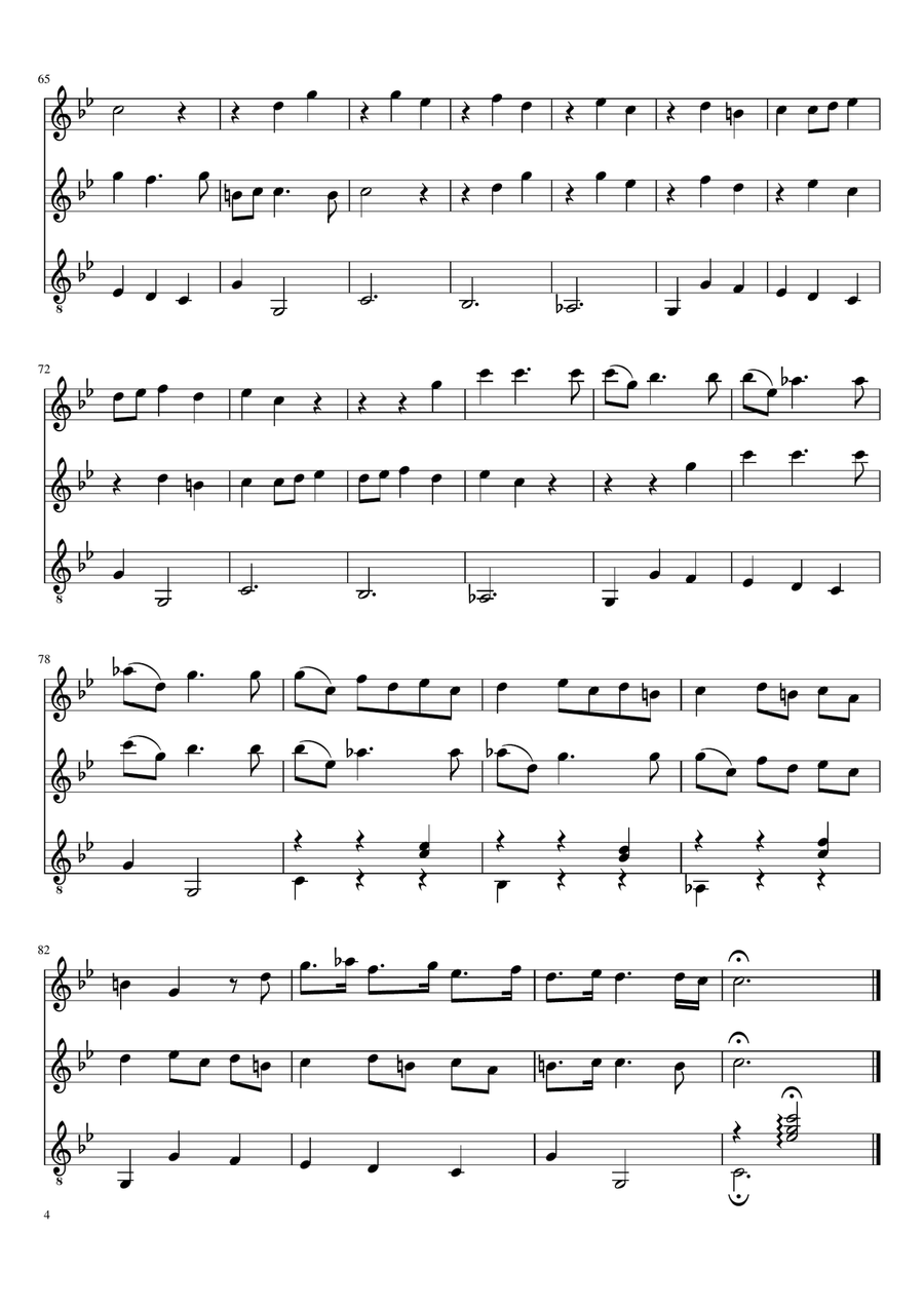 Chaconne for 2 flutes and guitar (Z.627) Small Ensemble scores gallery preview page 4