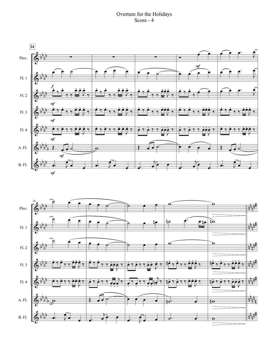 Overture for the Holidays (for Flute Choir) Flute Choir scores gallery preview page 4
