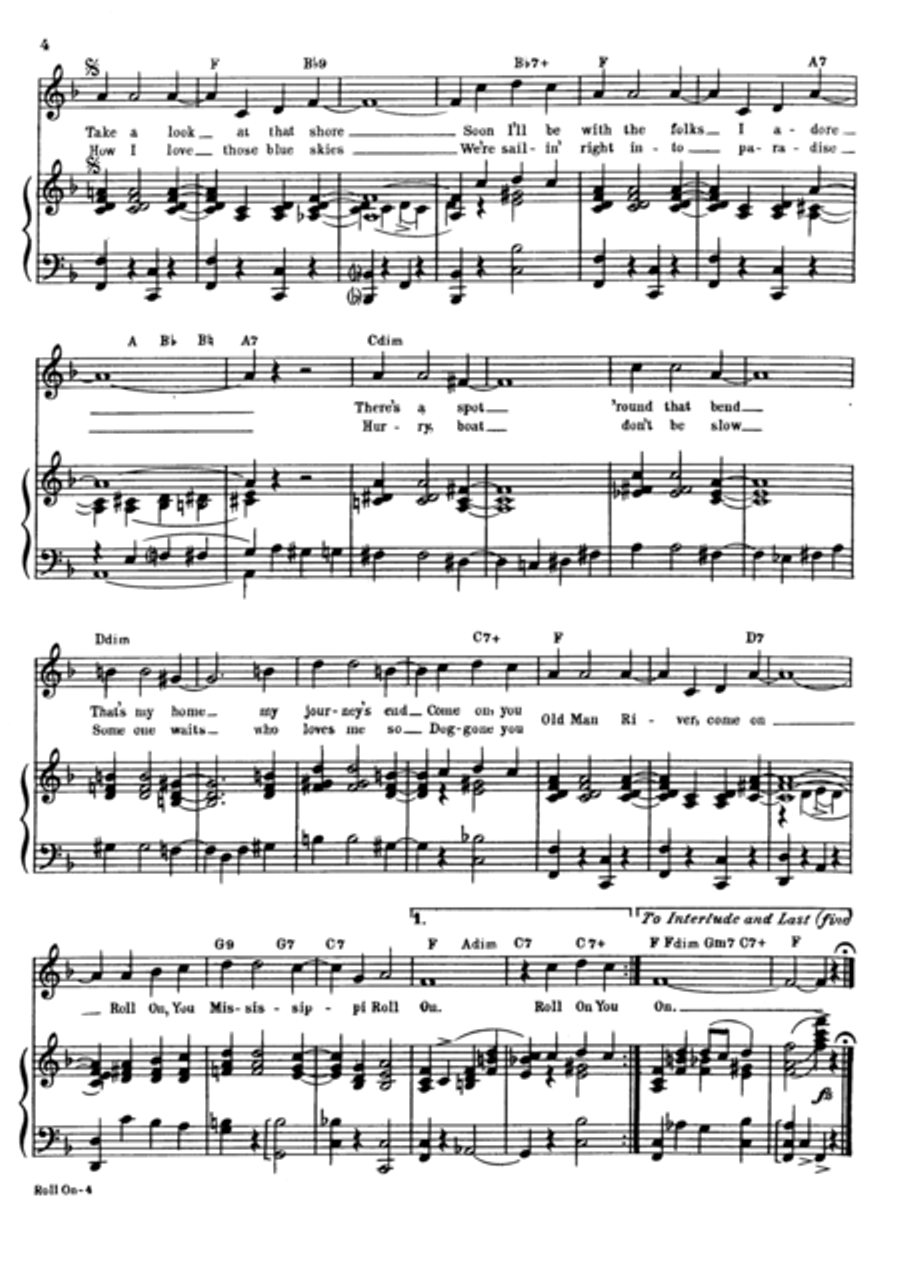 Roll On, Mississippi, Roll On Voice scores gallery preview page 4