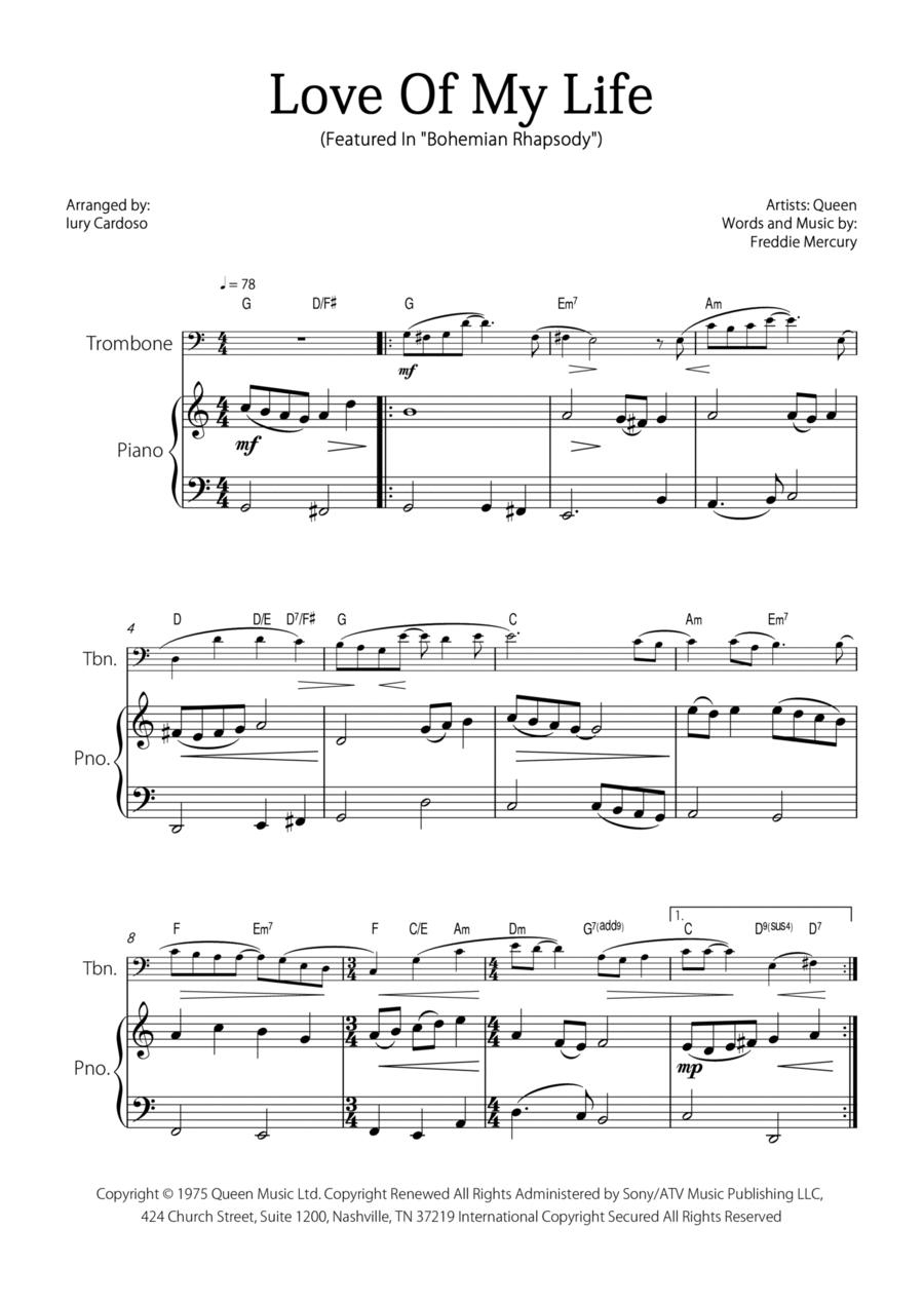 Love Of My Life Chamber Music scores gallery preview page 1