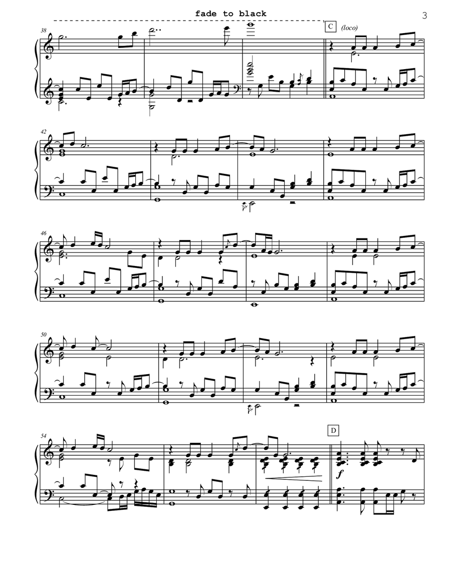 Fade To Black Piano Solo scores gallery preview page 3