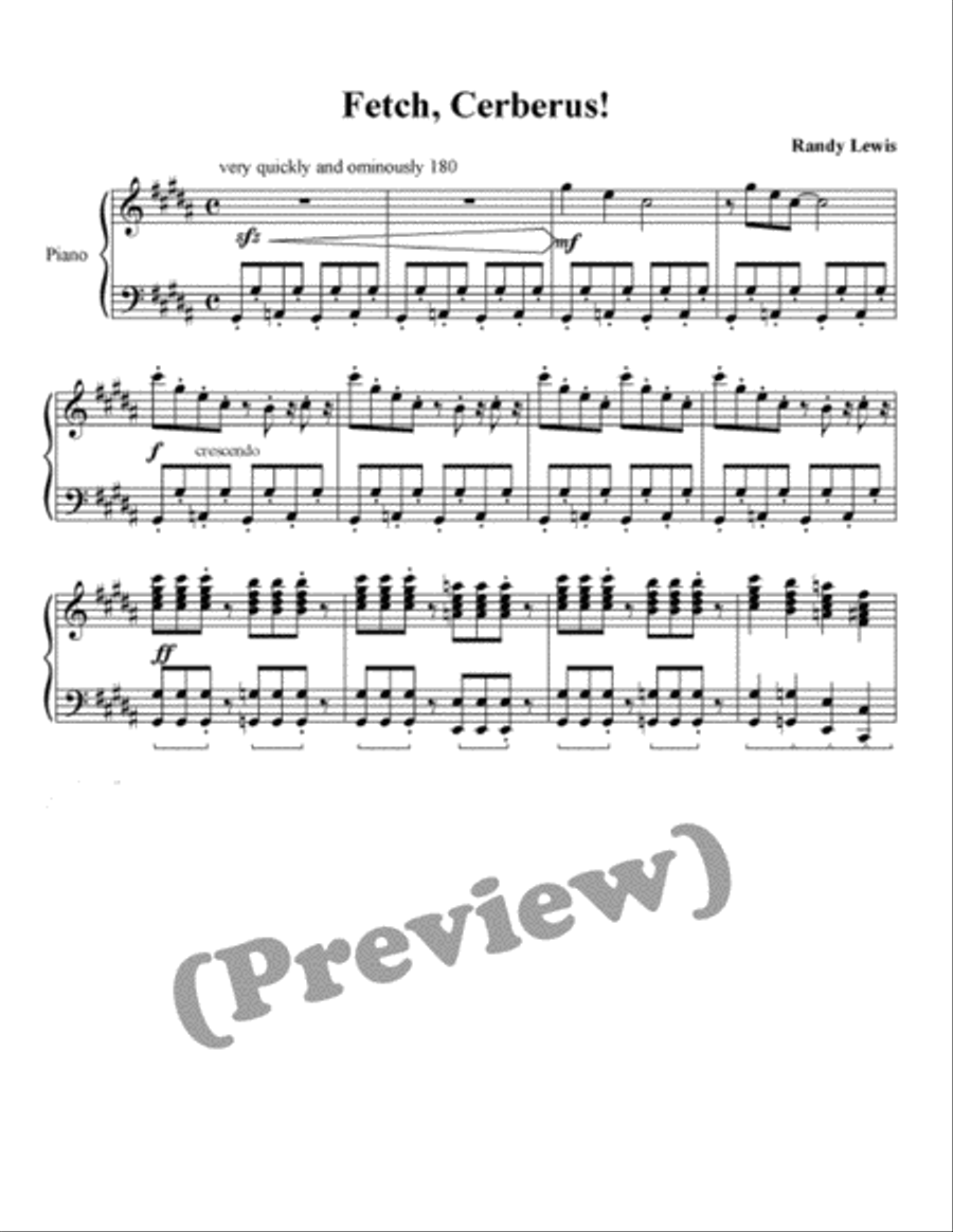 Fetch, Cerberus! Piano Solo scores gallery preview page 1