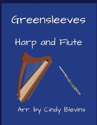 Book cover for Greensleeves, for Harp and Flute