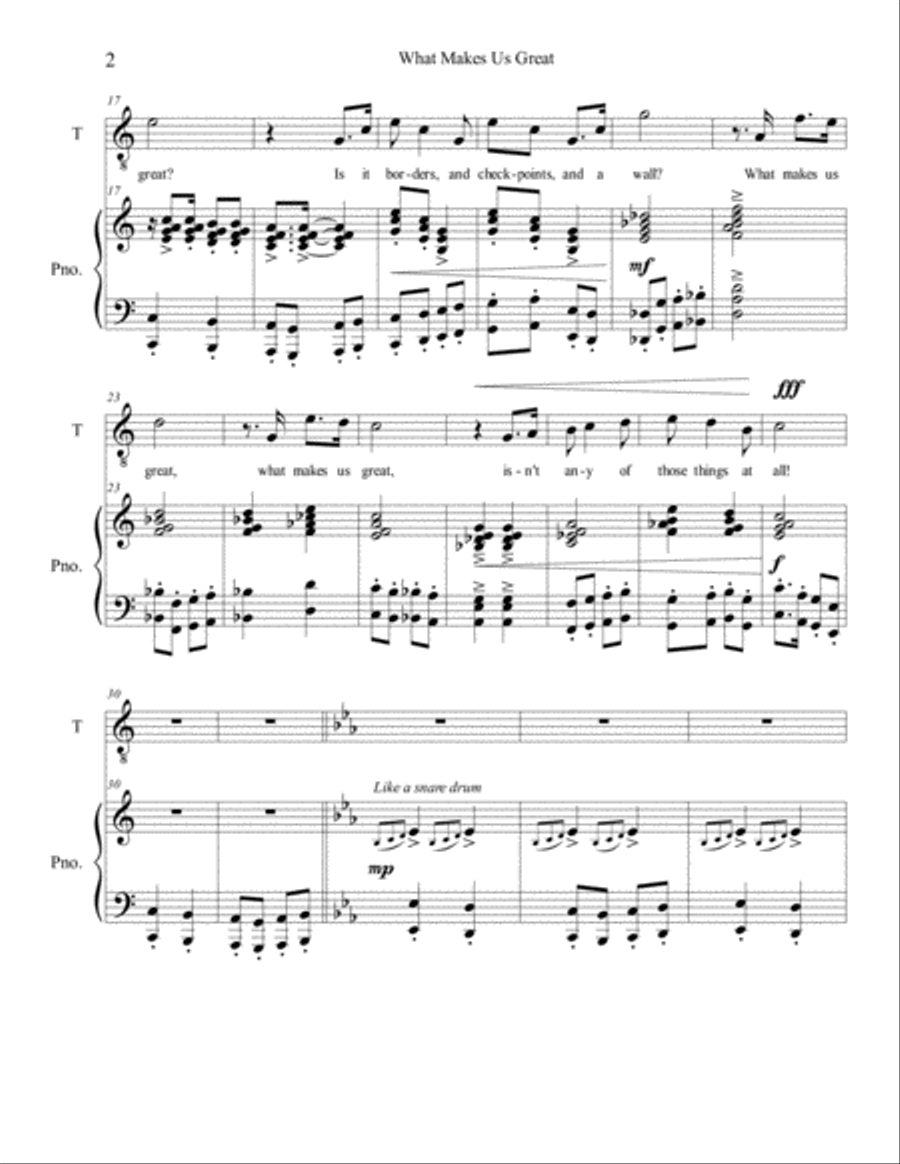 What Makes Us Great Tenor Voice scores gallery preview page 2