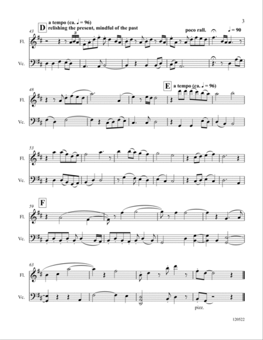 Beneath the Apple Tree (flute & cello) Flute scores gallery preview page 4