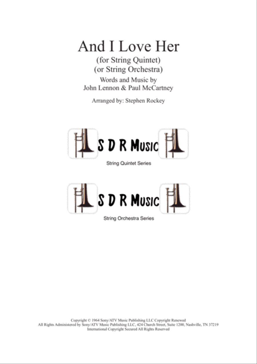 And I Love Her And I Love Her String Quartet scores gallery preview page 1