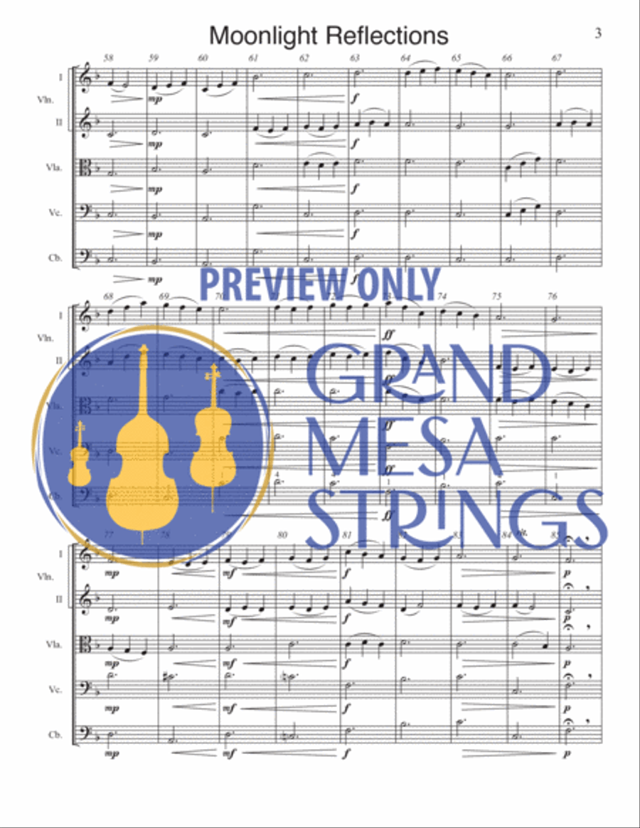 Moonlight Reflections String Orchestra scores gallery preview page 4