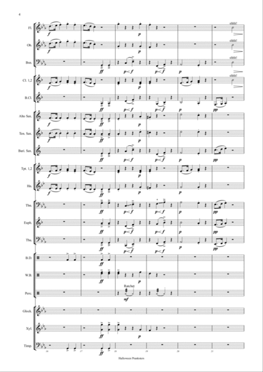 Halloween Pranksters Concert Band scores gallery preview page 6