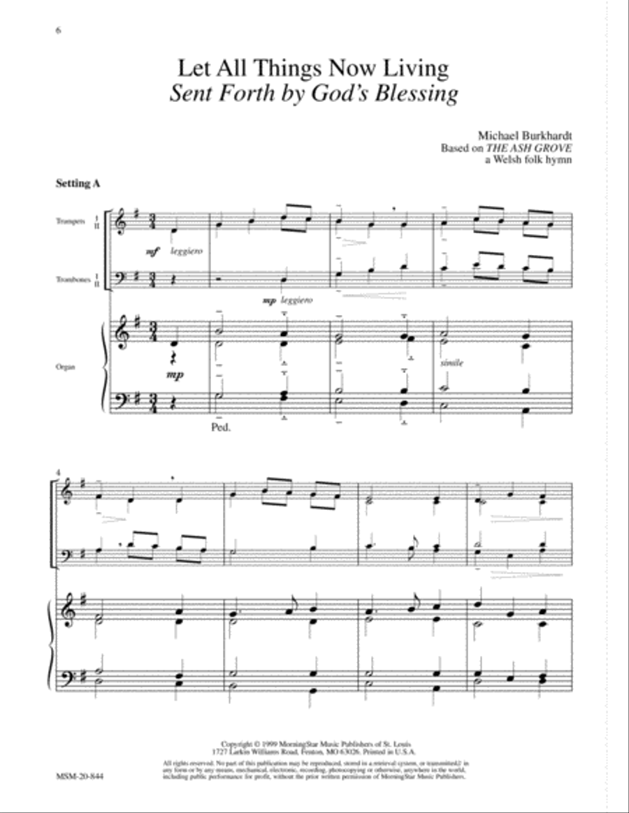 Five Hymn Accompaniments for Brass Quartet and Organ, Set 3 image number null