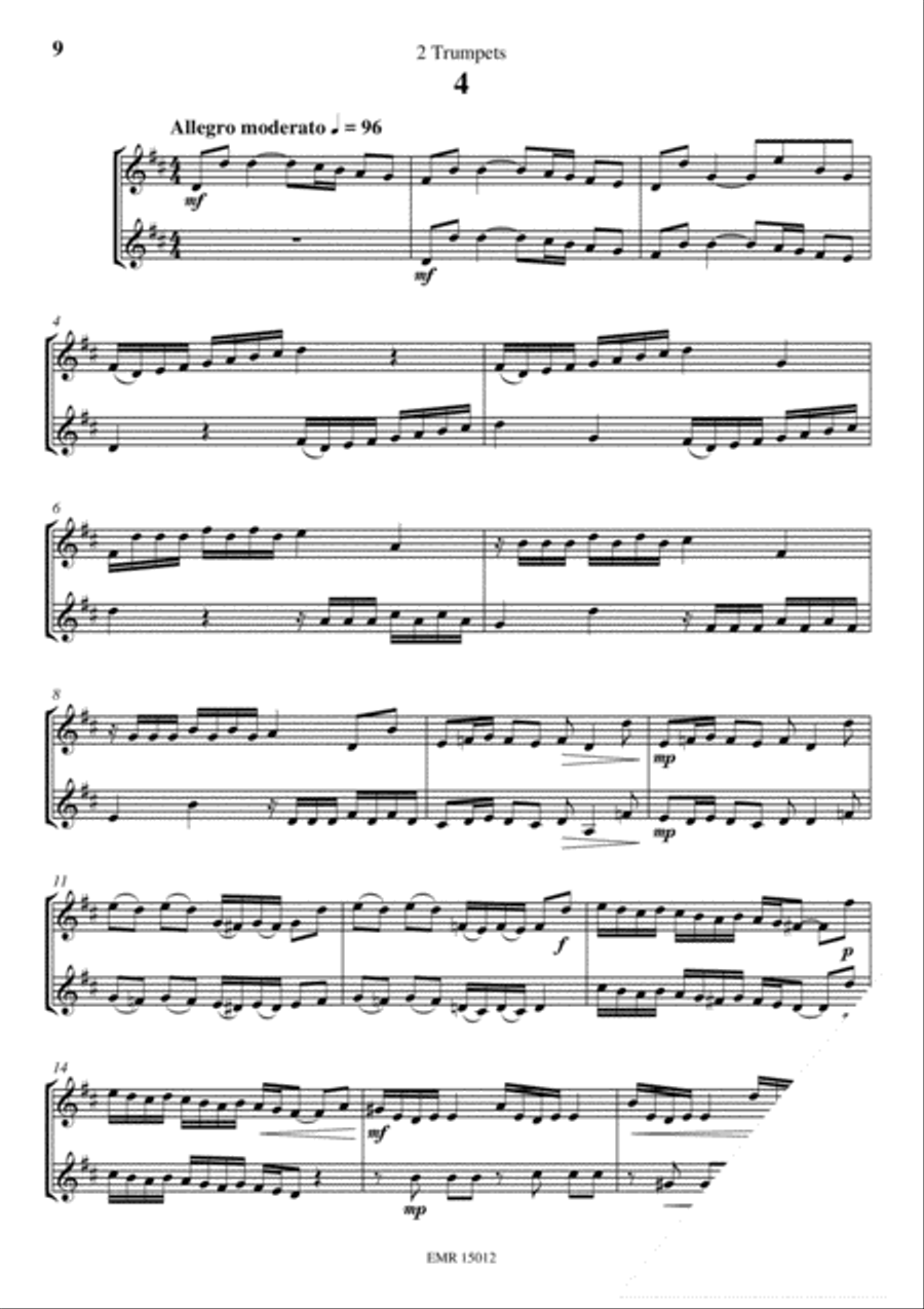 12 Duets in Style of Vivaldi Trumpet Duet scores gallery preview page 6