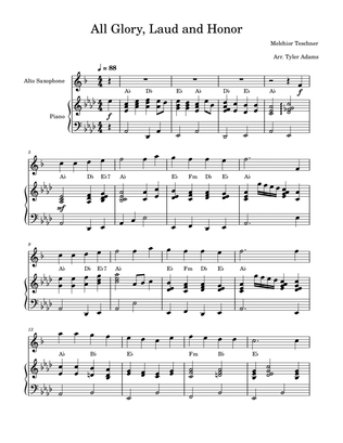 All Glory, Laud and Honor (Alto Sax Solo and Piano)
