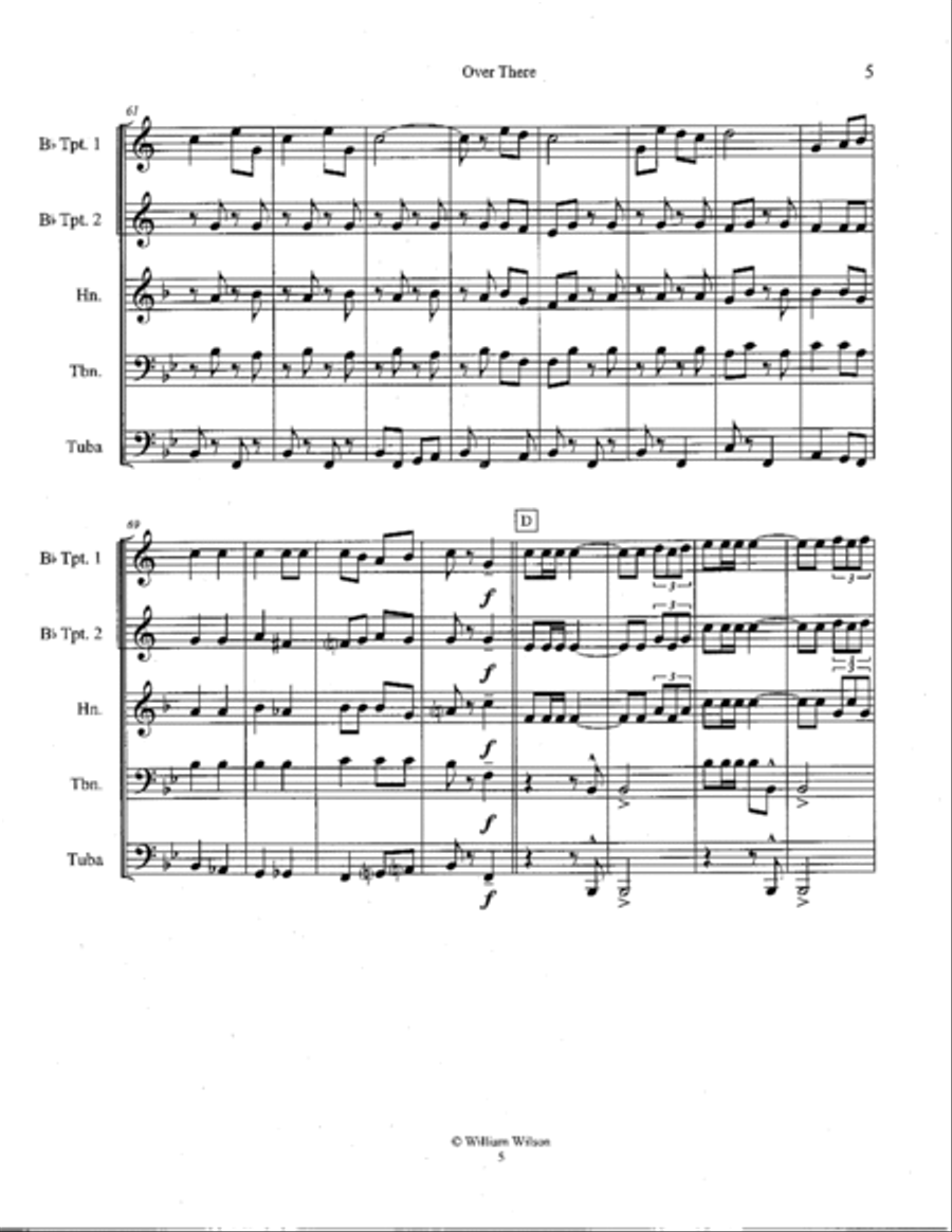 Over There Brass Quintet scores gallery preview page 6