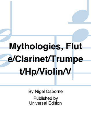 Book cover for Mythologies, Flute/Clarinet/Trumpet/Hp/Violin/V