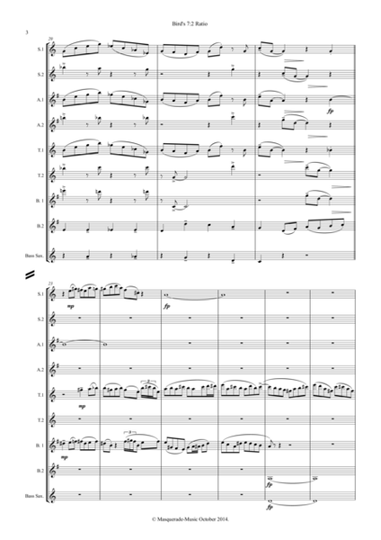 Bird's 7:2 Ratio Saxophone Octet (with optional Bass Sax) image number null
