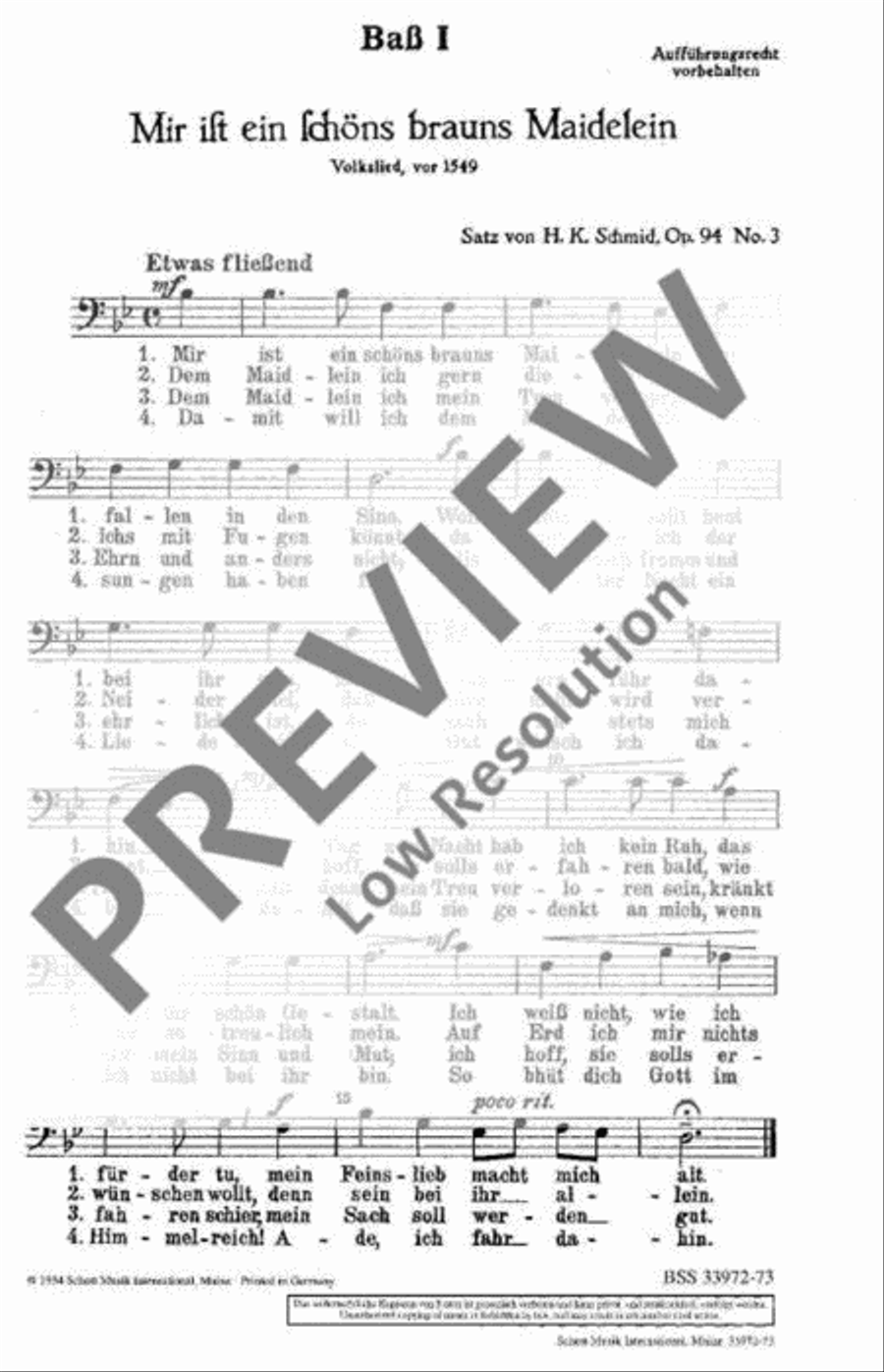 Mir ist ein schönes brauns Maidlein gefallen in den Sinn Men's Choir scores gallery preview page 7