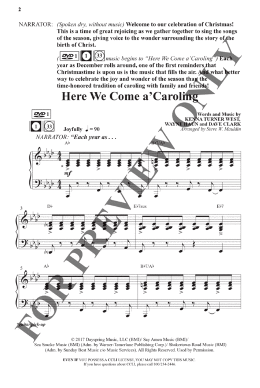 Here We Come a'Caroling - Choral Book Unison Choir scores gallery preview page 3