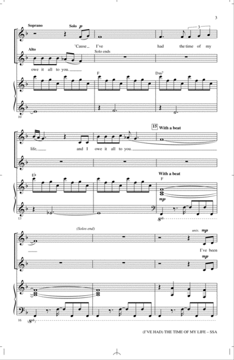 (I've Had) The Time Of My Life (arr. Mac Huff) SSA scores gallery preview page 2